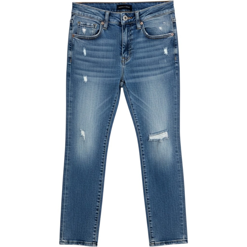 Kendall + Kylie Skinny Jeans Women 3/26 Slim Acid Blue Distressed Denim EUC Y2K